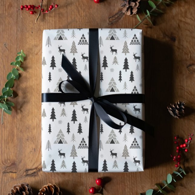 Papel de embrulho de Natal com renas escandinavas (Criador carregado)