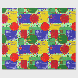 Papel de embrulho de Natal com toneladas de etique