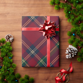 Papel de embrulho de Natal com Xadrez Escocês Clás
