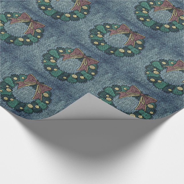 Papel de embrulho de Natal/Coroa de Natal (Ponta)