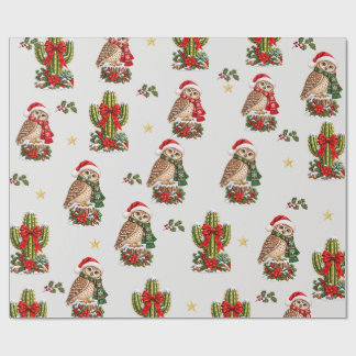 Papel de embrulho de Natal Corujas do Deserto & Ca