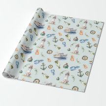 Papel de embrulho de Natal costeiro alegre