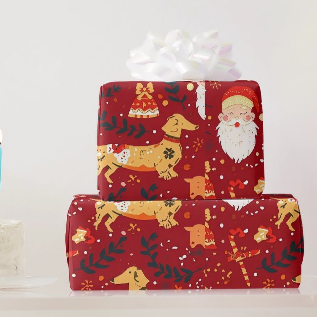 Papel de embrulho de natal Dachshund (Criador carregado)