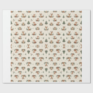 Papel de embrulho de Natal de animais da floresta