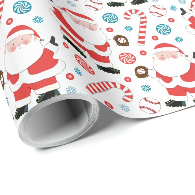 Papel de embrulho de Natal de beisebol (Ponta do rolo)