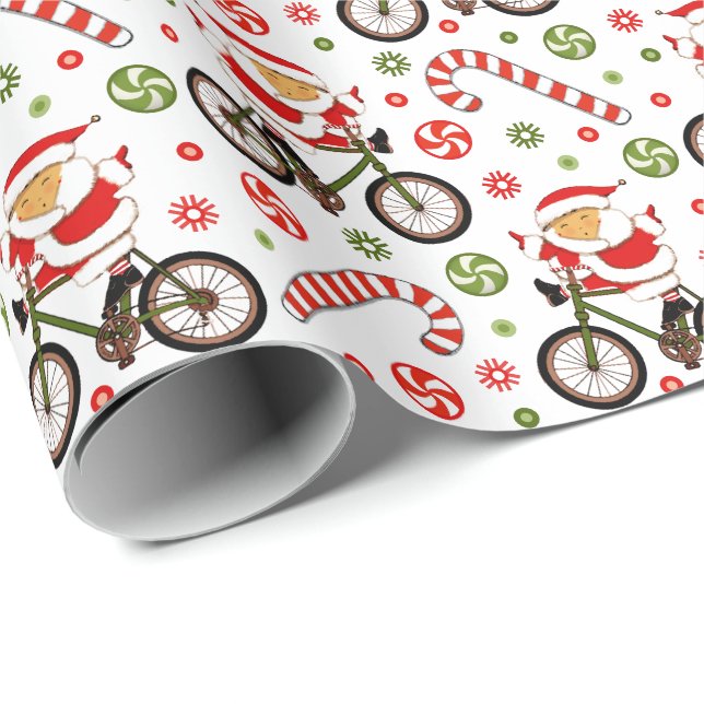 Papel de embrulho de Natal de bicicleta de passeio (Ponta do rolo)