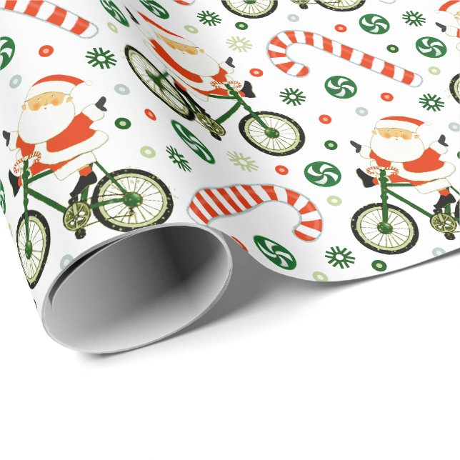 Papel de embrulho de Natal de bicicleta de passeio (Ponta do rolo)
