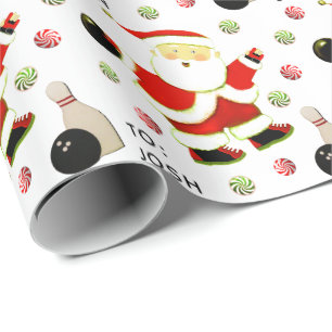Papel de embrulho de Natal de boliche