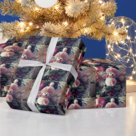 Papel de embrulho de Natal de boneco de neve