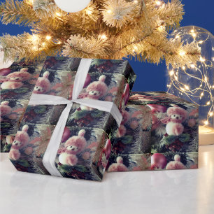 Papel de embrulho de Natal de boneco de neve