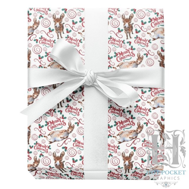 Papel de embrulho de Natal de Burro Caprichoso (Criador carregado)
