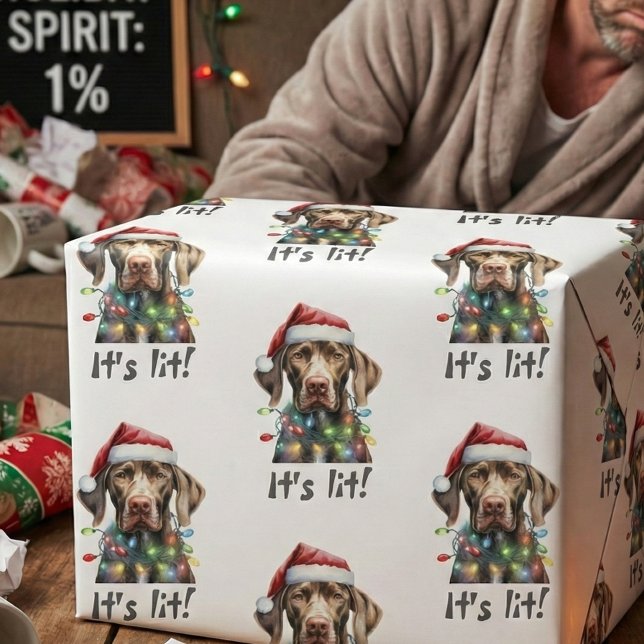 Papel de embrulho de Natal de cachorro engraçado – (Criador carregado)