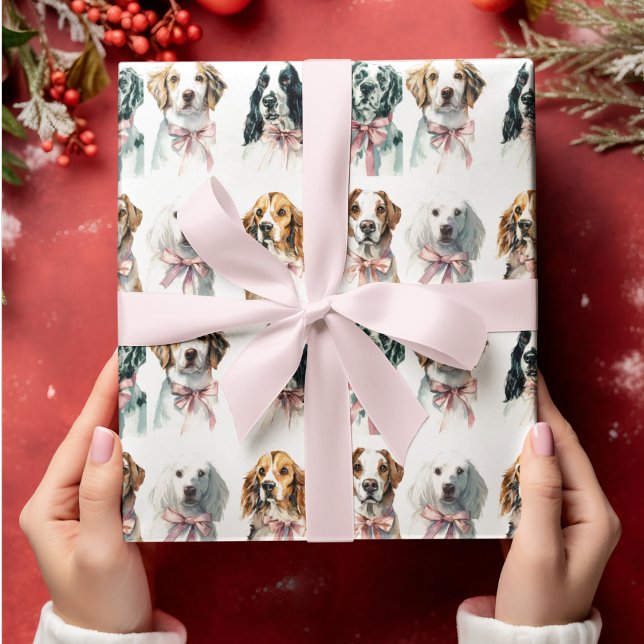 Papel de embrulho de Natal de cães festivos (Criador carregado)