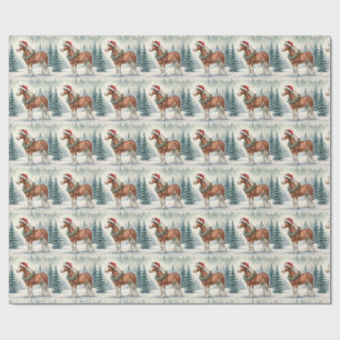 Papel de embrulho de Natal de cavalo Clydesdale