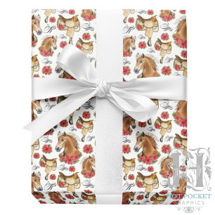 Papel de embrulho de Natal de Cowgirl