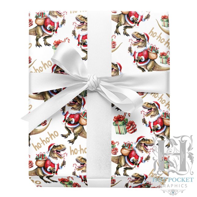 Papel de embrulho de Natal de dinossauro (Criador carregado)
