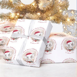 Papel de embrulho de natal de elefante bonito
