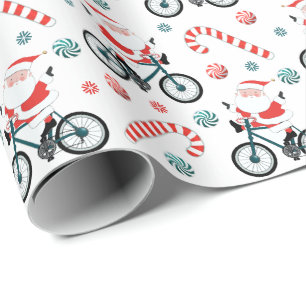 Papel de embrulho de Natal de férias de ciclismo