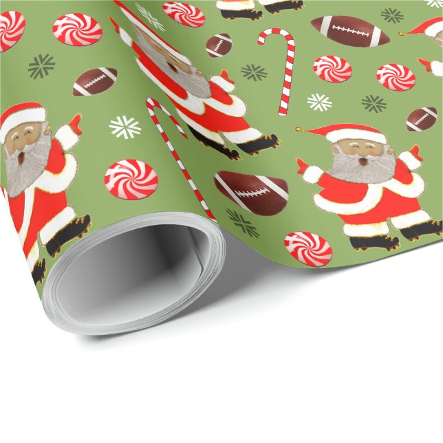 Papel de embrulho de Natal de futebol (Ponta do rolo)