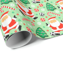 Papel de embrulho de Natal de futebol