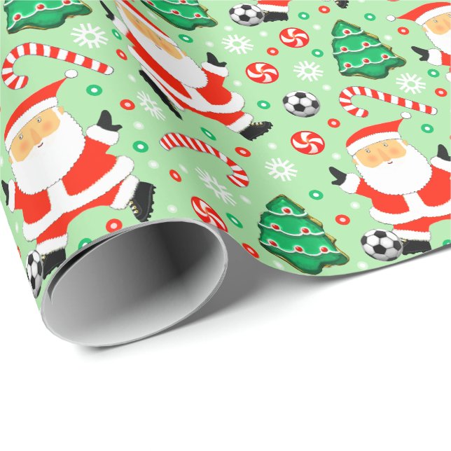 Papel de embrulho de Natal de futebol (Ponta do rolo)