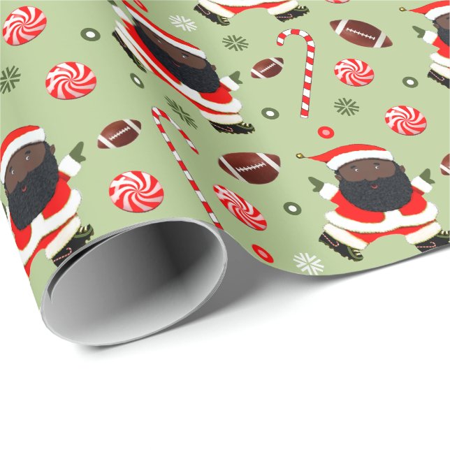 Papel de embrulho de Natal de futebol (Ponta do rolo)