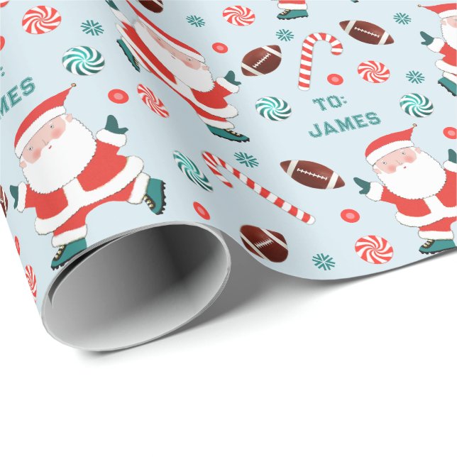Papel de embrulho de Natal de futebol (Ponta do rolo)