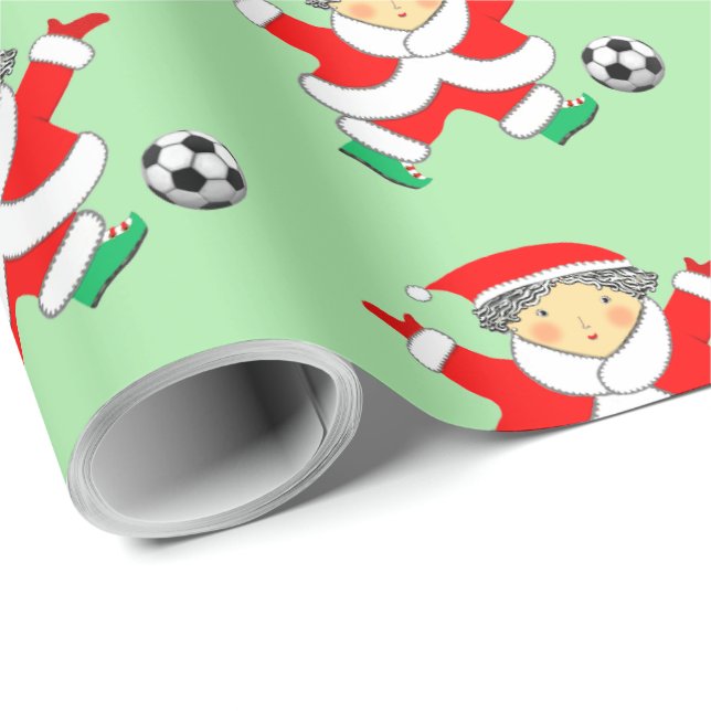 Papel de embrulho de Natal de futebol (Ponta do rolo)