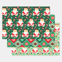 Papel de embrulho de Natal de futebol folhas