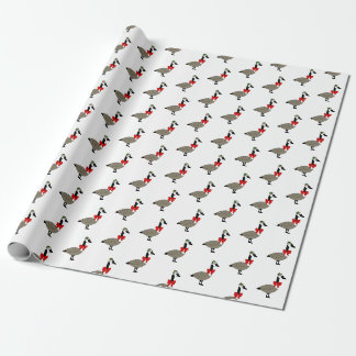 Papel de embrulho de Natal de Gansos Canadenses