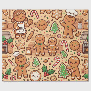 Papel de embrulho de Natal de gengibre