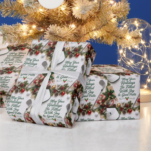 Papel de embrulho de Natal de golfe (Feriados)