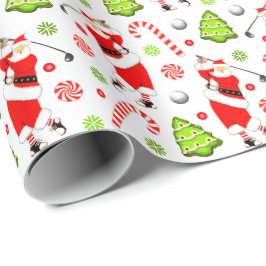 Papel de embrulho de Natal de golfe