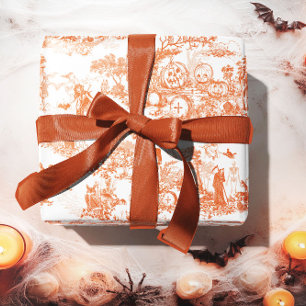 Papel de embrulho de Natal de Halloween laranja vi