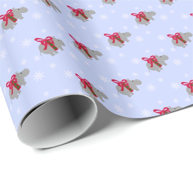 Papel de embrulho de Natal de Hipopótamo (Ponta do rolo)