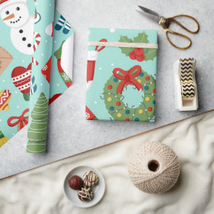 Papel de embrulho de Natal de Homem de Neve de Fér