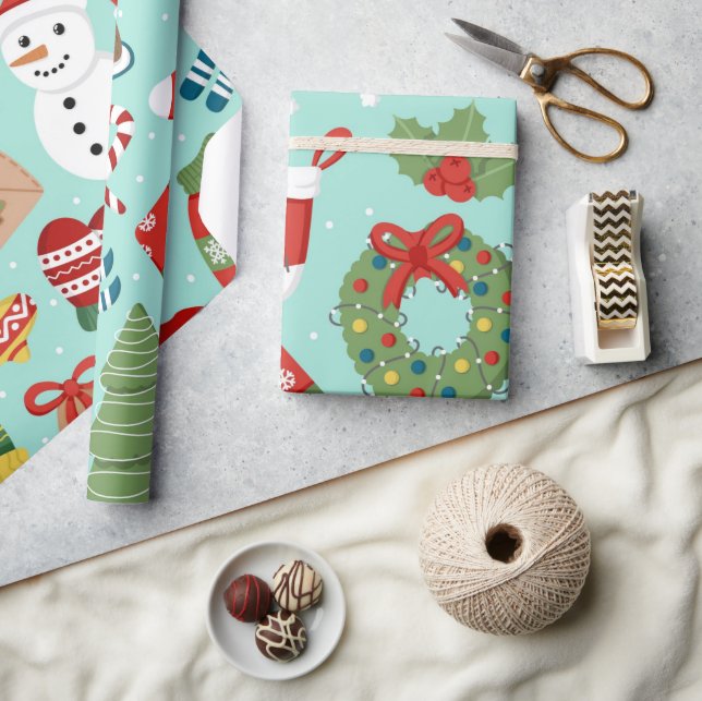 Papel de embrulho de Natal de Homem de Neve de Fér (Artesanato)
