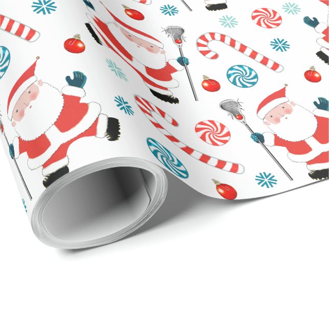 Papel de embrulho de Natal de Lacrosse (Ponta do rolo)