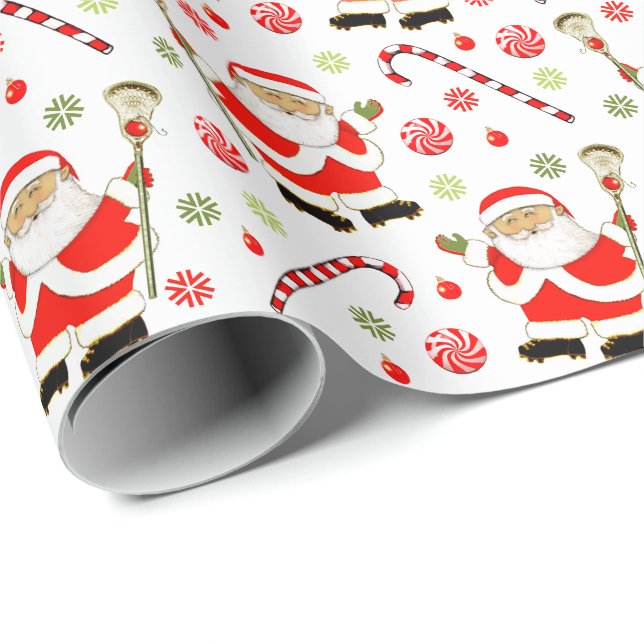 Papel de embrulho de Natal de Lacrosse (Ponta do rolo)