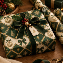 Papel de embrulho de Natal de luxo geométrico