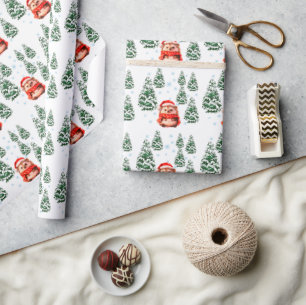 Papel de embrulho de Natal de ouriço fofo - W fest