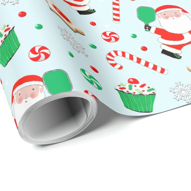 Papel de embrulho de Natal de Pickleball (Ponta do rolo)