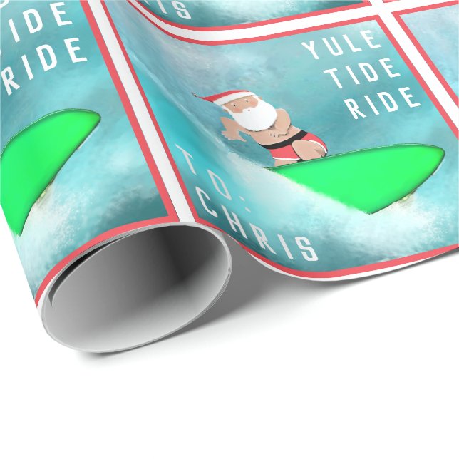 Papel de embrulho de Natal de prancha de surfe (Ponta do rolo)