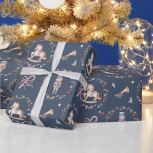 Papel de embrulho de Natal de Soldado Vintage