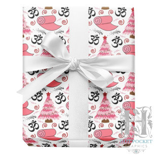 Papel de embrulho de Natal de Yoga