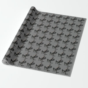Papel de embrulho de Natal Deco Borzoi Prata