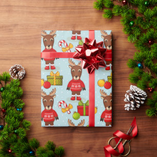 Papel de embrulho de Natal do Alce