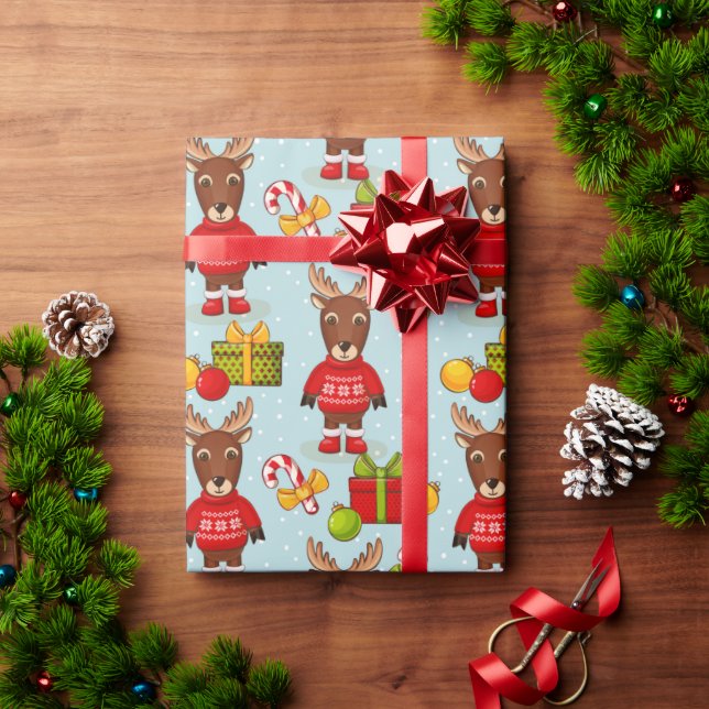 Papel de embrulho de Natal do Alce (Presente de Natal)