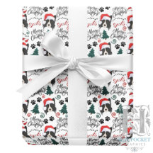 Papel de embrulho de Natal do Border Collie