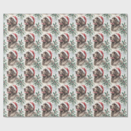 Papel de embrulho de Natal do cão da Terra Nova